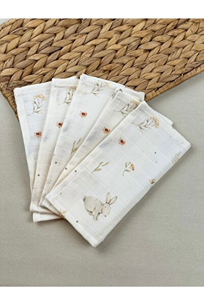 Jr Bunnies مناديل مبللة للفم مصنوعة من قطن الموسلين بنسبة 100% - أرانب