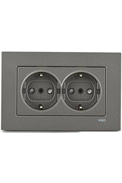 VİKO Novella Double Grounded Socket Child Protected Single Case (ANTHRACITE)