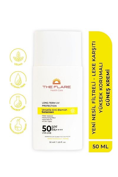 The Flare Health Care High Protection Filtered Sunscreen - 50 Spf+, Anti-Blemish, 50 ml