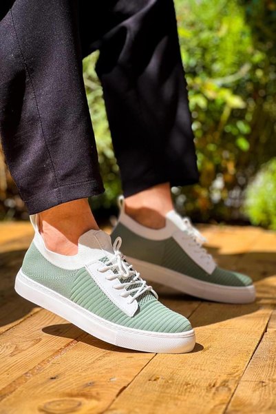 MELAMS NÜRNBERG Knit High Platform Lace-up Summer and Spring Casual Sports Shoes for Men GREEN - KBC