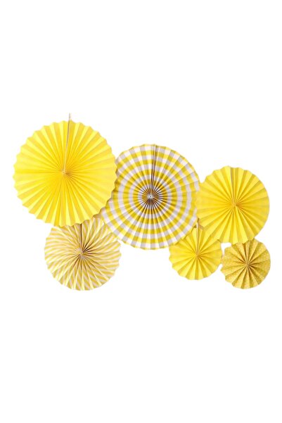 Öztürkpartievi Sarı Yelpaze Süs 6lı