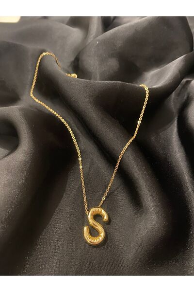 Judas Takı قلادة بالون نسائية ذهبية على شكل حرف S، قلادة على شكل حرف الرأس