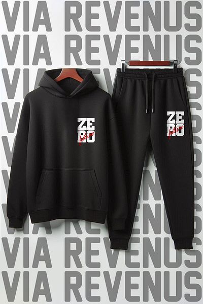 Vordevia Unisex Zero Future Hooded Σετ Φούτερ - Φαρδιά Εφαρμογή, Μαλακό Ύφασμα
