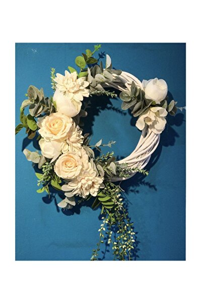 GELİN BUKET Krem Yıldız Çiçekli Kapı Süsü