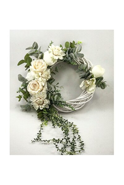 GELİN BUKET Krem Yıldız Çiçekli Kapı Süsü