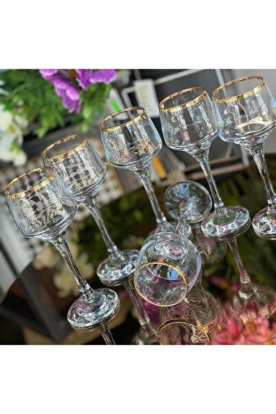 Paşabahçe Lal Gerçek Yaldızlı Kahve Yanı Su Ve Meşrubat Bardağı