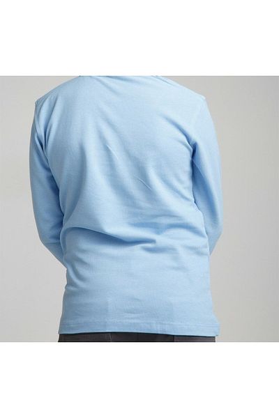 QKK Tricou pentru școală Lacoste, albastru, cu mânecă lungă