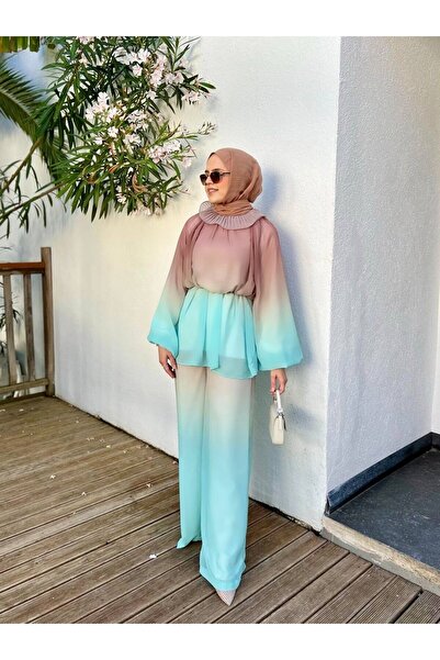 DEMET Chiffon Leather Collared Bottom and Top Set