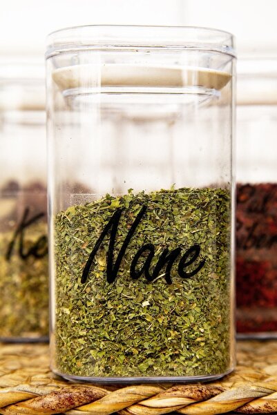 DNS HOME 12 Pack 200 ml Acrylic Spice Jar Storage Container with Vacuum Lid and Jar with Transparent Label Gift