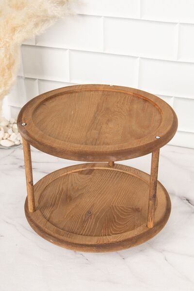 DNS HOME 10-Piece Dark Wooden Spinning Stand with Wooden Ball Lid and Labeled Glass Spice Jar Storage Jar 300ml