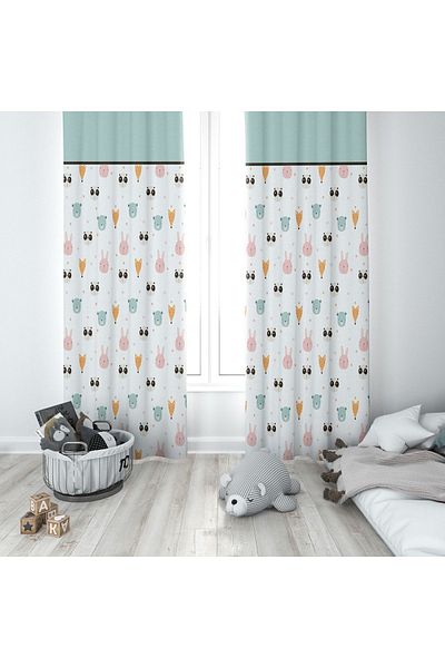 Lolla Evmila Children's Room Patterned Background Curtain