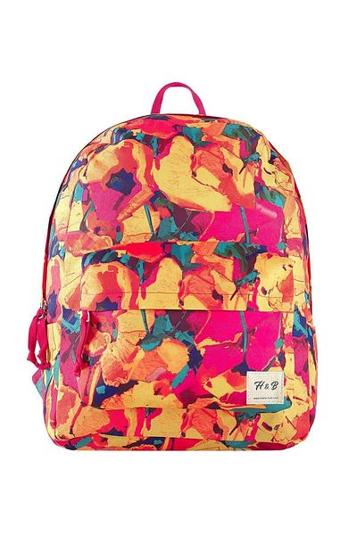 Home&Bath Women's Sports Backpack - Yellow Scarlett - Floral Colors