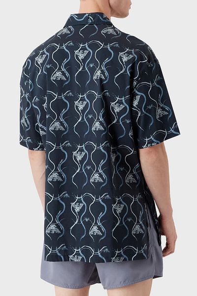 Emporio Armani Мъжка риза от еластична памучна материя с един джоб, стандартна кройка, 211846 3r466 18736