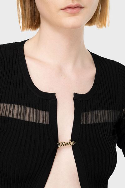 PİNKO Ζακέτα Pinko Slim Fit διάφανη ριγέ Crop CARDIGAN 102969 A1NAZ99
