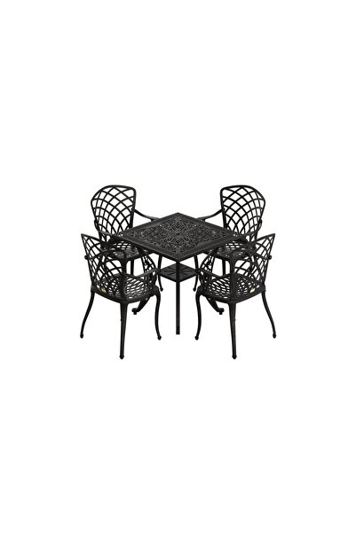 IVF İstanbul model ferforje görünümlü PLASTİK KARE masa ve Hitit model sandal...