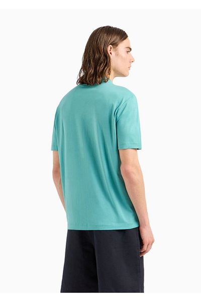 Emporio Armani Ανδρικό βαμβακερό κοντό μπλουζάκι χαλαρής εφαρμογής Casual Petrol Green 3D1TG3 1JPZZ-0758