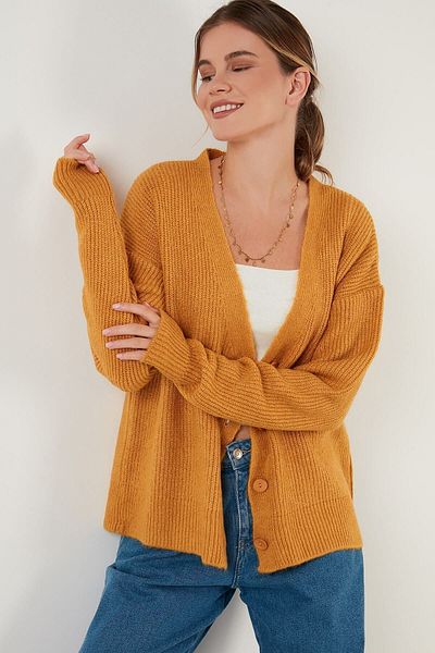 Lela Buttoned V-Neck Knitted Cardigan Women's Cardigan 6310005