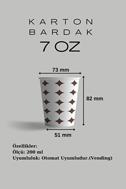 Karton Bardak 7 Oz Adet:250