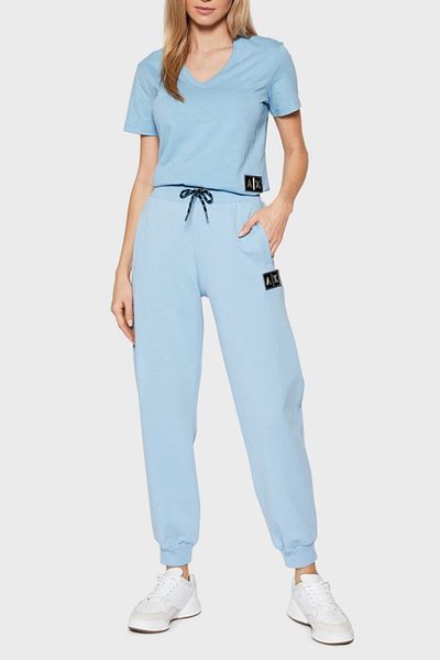 Armani Exchange Cu logo Pantaloni din bumbac cu talie Pantaloni pentru femei 3lyp75 Yj6uz 15bl