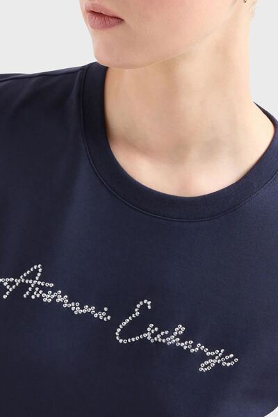 Armani Exchange Βαμβακερό μπλουζάκι με λαιμόκοψη με λεπτή εφαρμογή T SHIRT 3DYT27 YJDTZ 1593