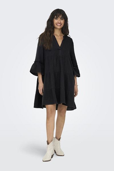 ONLY Μίνι φόρεμα Onlthyra V-Neck - Οργανικό βαμβάκι, κανονική εφαρμογή DRESS 15267999