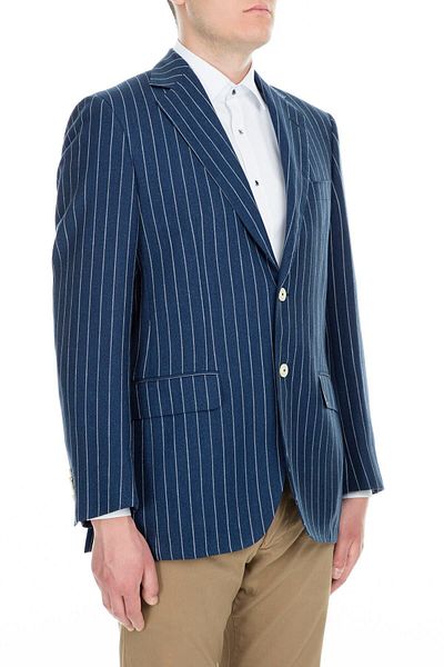 Pal Zileri Wool Striped Regular Fit Buttoned Fence Slit Jacket Men's Jacket Zox6412104000