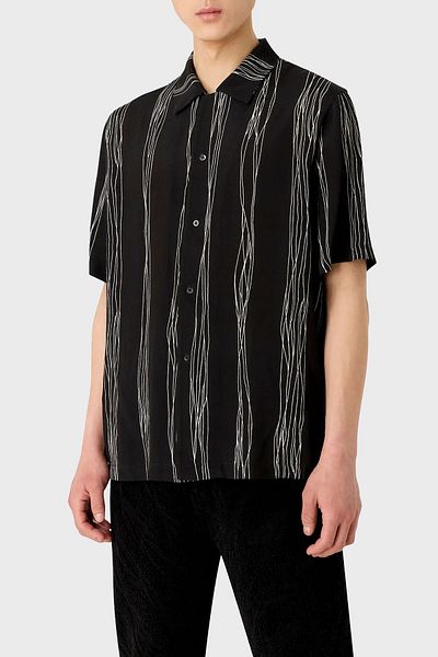 Emporio Armani Relaxed Fit Short Sleeve Shirt Men's SHIRT E31F25 F1022 999