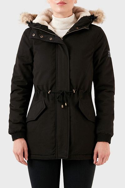Norway Geographical Parka cu glugă detașabilă, căptușită cu pluș, termoizolată