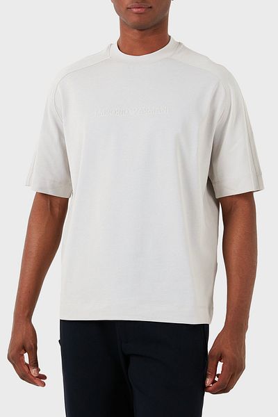 Emporio Armani Βαμβακερό γιακά ποδηλάτου Oversize Μπλουζάκι Ανδρικό Μπλουζάκι 3D1T76 1JWZZ 0646