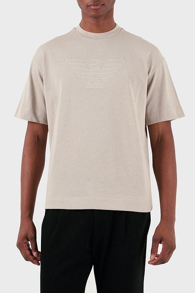 Emporio Armani Tricou din bumbac oversize cu decolteu rotund Tricou bărbați 3D1T93 1J0EZ 0176