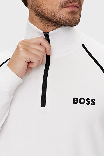 BOSS Pamuklu Yarım Fermuarlı Dik Yaka Kazak Erkek KAZAK 50519377 100