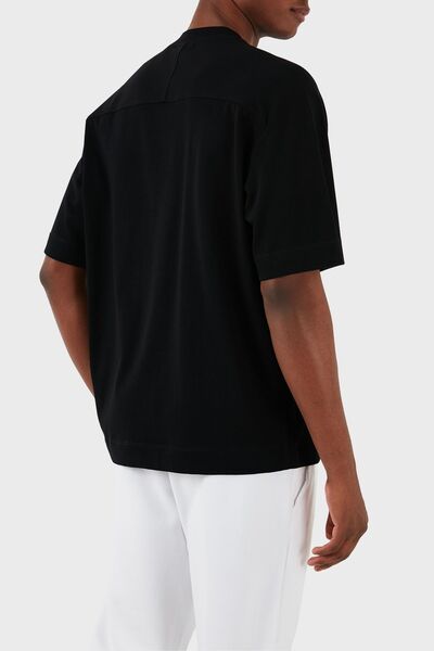 Emporio Armani Tricou oversize din bumbac cu gât crew pentru bărbați 3D1T76 1JWZZ 0999