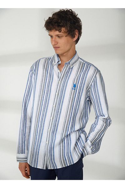 U.S. Polo Assn. Мъжка риза Saks Regular Fit - Яка с копчета, Astalas