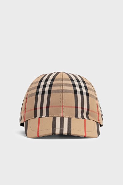 BURBERRY Ekoseli Pamuklu Çocuk Şapka ŞAPKA 8015737 ARCHIVE BEIGE