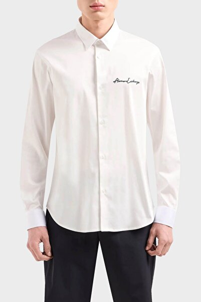 Armani Exchange Stretch Cotton Regular Fit Poplin Shirt Men's SHIRT 8NZC99 ZN...