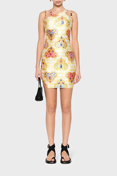 VERSACE JEANS COUTURE فستان قصير ضيق منقوش 76HAO944 JS348 G03