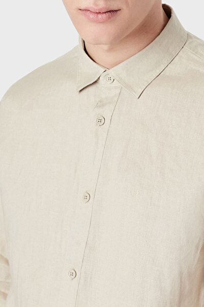 Armani Exchange 100% Linen Regular Fit Shirt Men's Shirt 8nzc50 Zncfz 1724