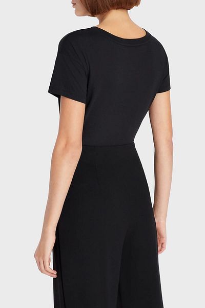 Armani Exchange Tricou cu logo din bumbac Boyfriend Fit Tricou cu decolteu triplu Tricou 3rytej Yj16z