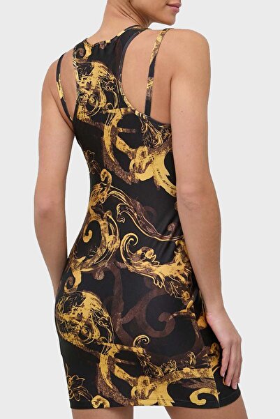 VERSACE JEANS COUTURE Desenli Bodycon Mini Elbise  ELBİSE 76HAO944 JS292 G89