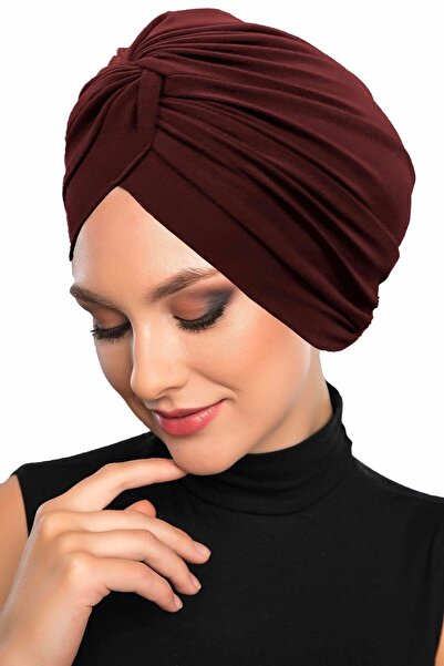 fidan bone Coffee Instant Turban Hijab με σταυρωτό γάντζο εξωτερικό και καπάκι πισίνας