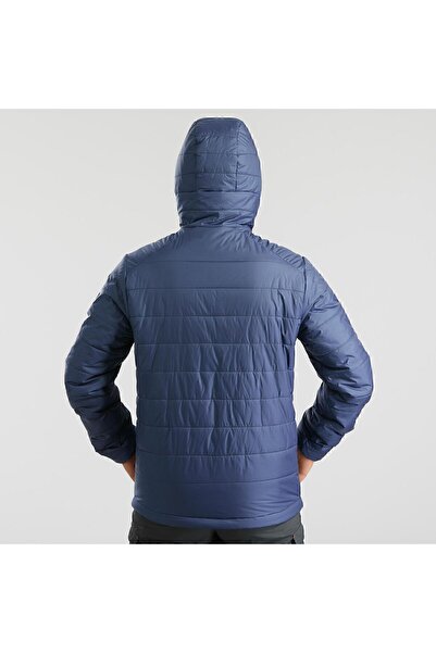 Decathlon Erkek Outdoor Trekking Kapüşonlu Şişme Mont - Sentetik / Mavi - Mt100 -5°c