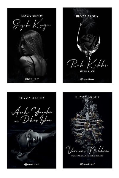 Epsilon Yayınevi Beyza Aksoy Siyah Evren 4 Kitap (KARTON KAPAK) Set Siyah Kuğu, Ruh Kadehi, Aydi, Vernem Nidahen