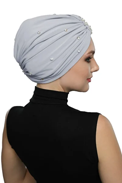 fidan bone Ready Lined Hijab Turban - Handcrafted Embroidered Cap