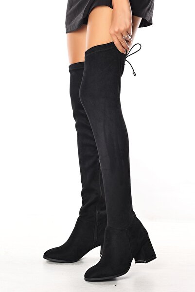 MALENTA Mlt0030-9200 Cizme elastice zilnice peste genunchi pentru femei/negru/41