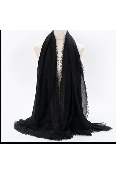 HAR-UM Ticaret Bamboo Cotton Women's Black Wrap Shawl