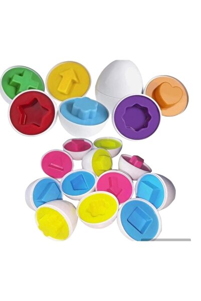 SAZE 12li 24 Parçadan Oluşan Yumurta Eşleştirme Zeka Duyu Geliştirici Bebek O...