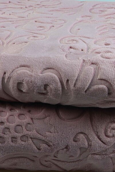 Merinos Elegans Double Blanket Flower Pattern Blanket Dried Rose