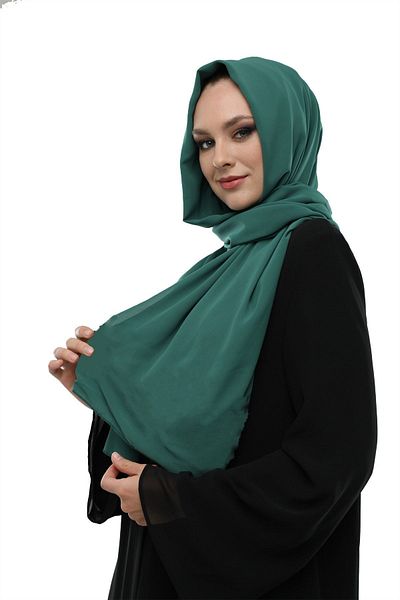bb handmade collection Bb - Εισαγόμενο απλό σιφόν πράσινο σάλι