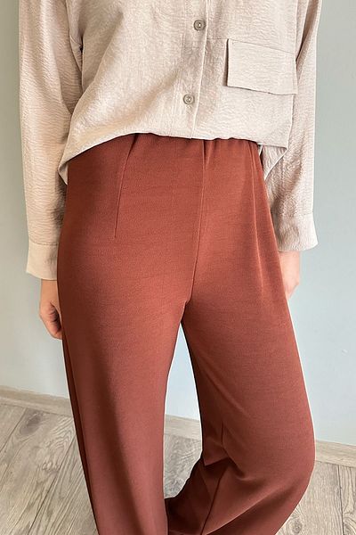 InStyle Bitter Brown Collared Palazzo Trousers