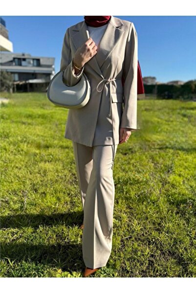 Butik Yan Bağlamalı Vizon Takım